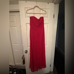 David’s Bridal Red Strapless Dress Size 6